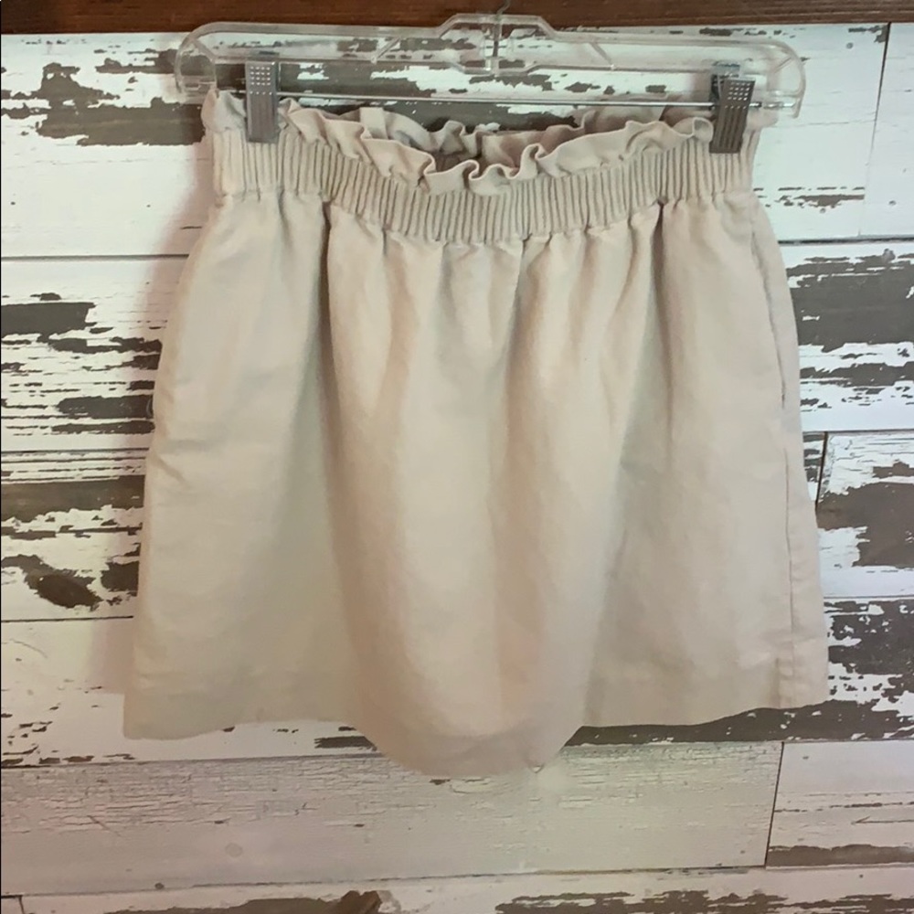J crew khaki paper bag skirt